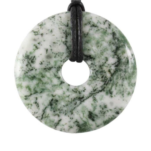 Pendentif donut en pierre d'agate dendritique