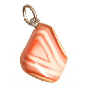 Photo d'un pendentif en pierre d'agate abricot