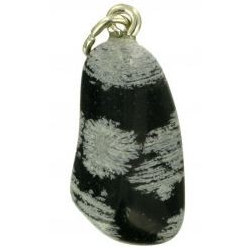 Photo d'un pendentif en pierre d'obsidienne mouchetée
