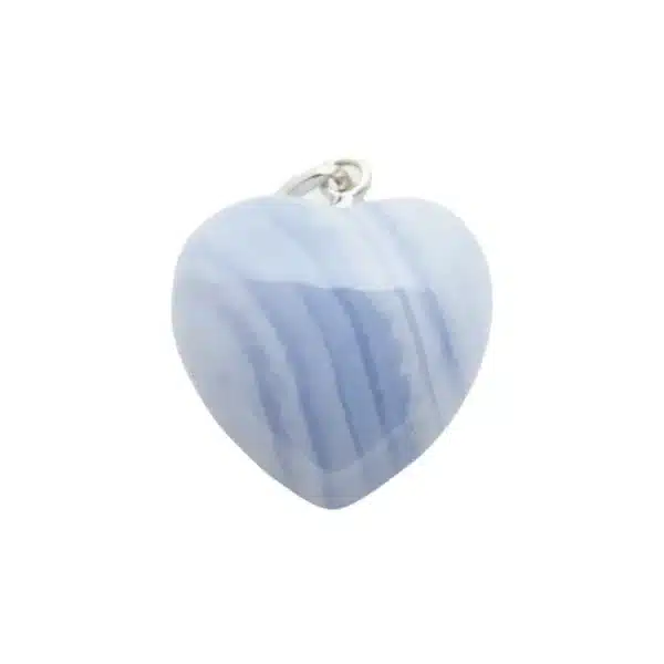 Image d'un pendentif coeur en pierre de calcédoine
