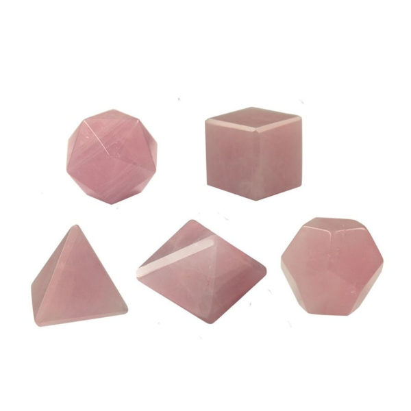 solides de platon quartz rose