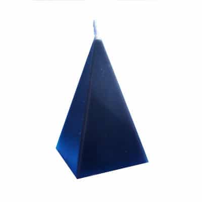 bougie pyramide bleue