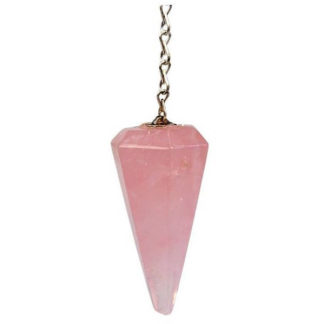 pendule 6 facettes quartz rose