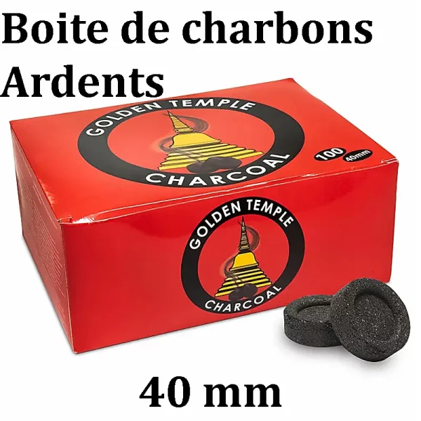 photo d'une boite de charbons ardents 40 mm