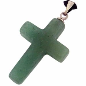 pendentif croix aventurine verte