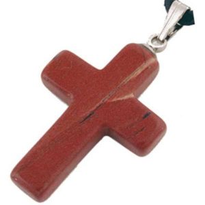 pendentif croix jaspe rouge