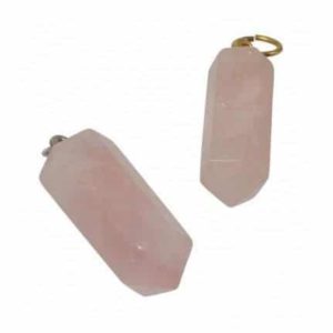 pendentif pointe quartz rose