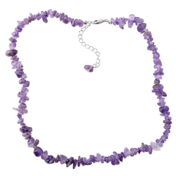 Collier baroque en pierre d'améthyste d'une dimension de 50 cm.