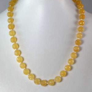 collier perles calcite jaune