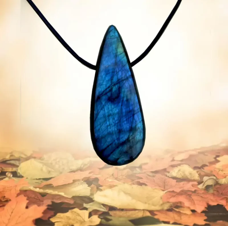 Pendentif tranche labradorite N°3202