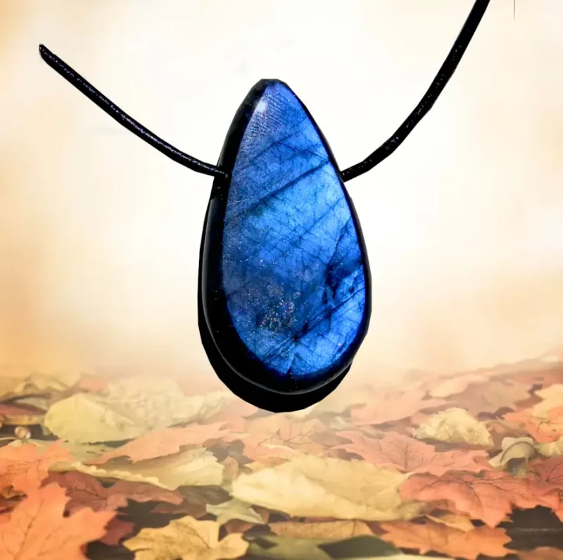 pendentif-tranche-labradorite-3205 Pendentif tranche labradorite N°3205