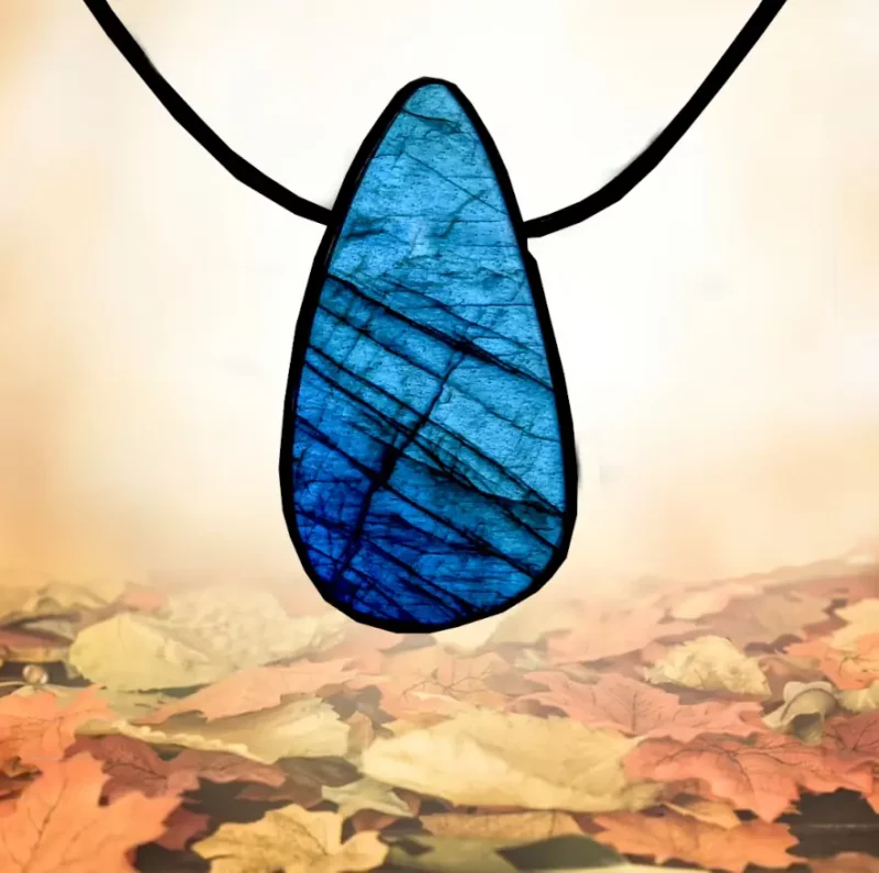 pendentif-tranche-labradorite-3208 Pendentif tranche labradorite N°3208