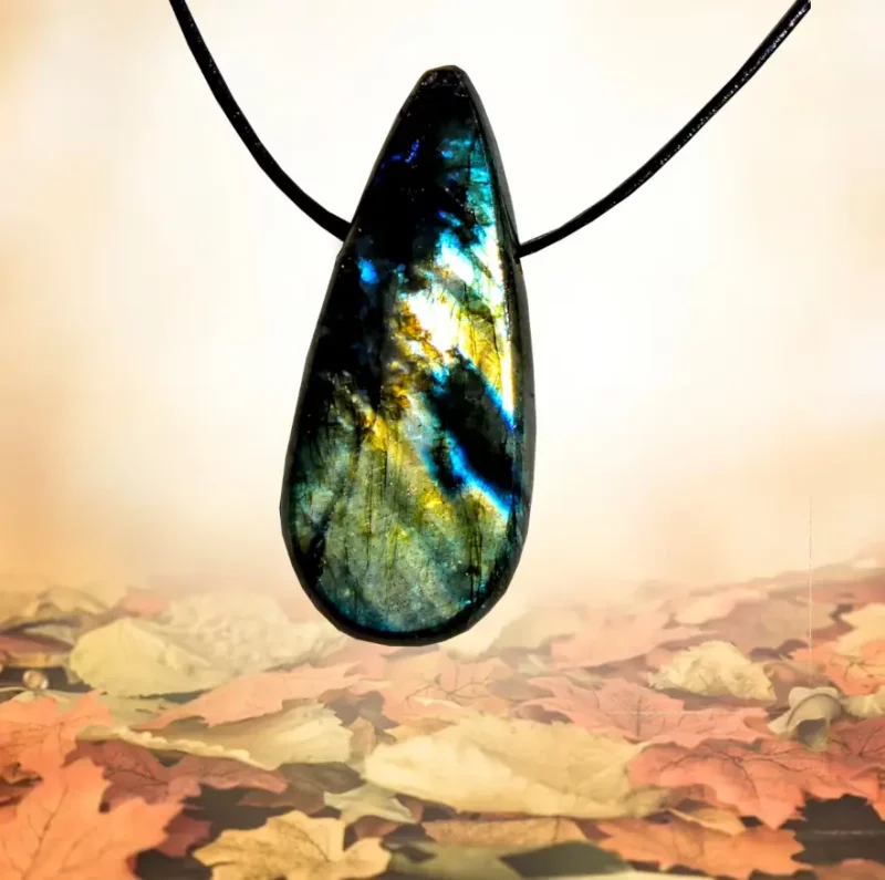 pendentif-tranche-labradorite-3209 Pendentif tranche labradorite N°3209