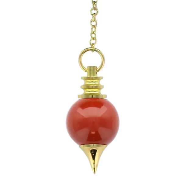 Photo d'un Pendule sephoroton en pierre de jaspe rouge