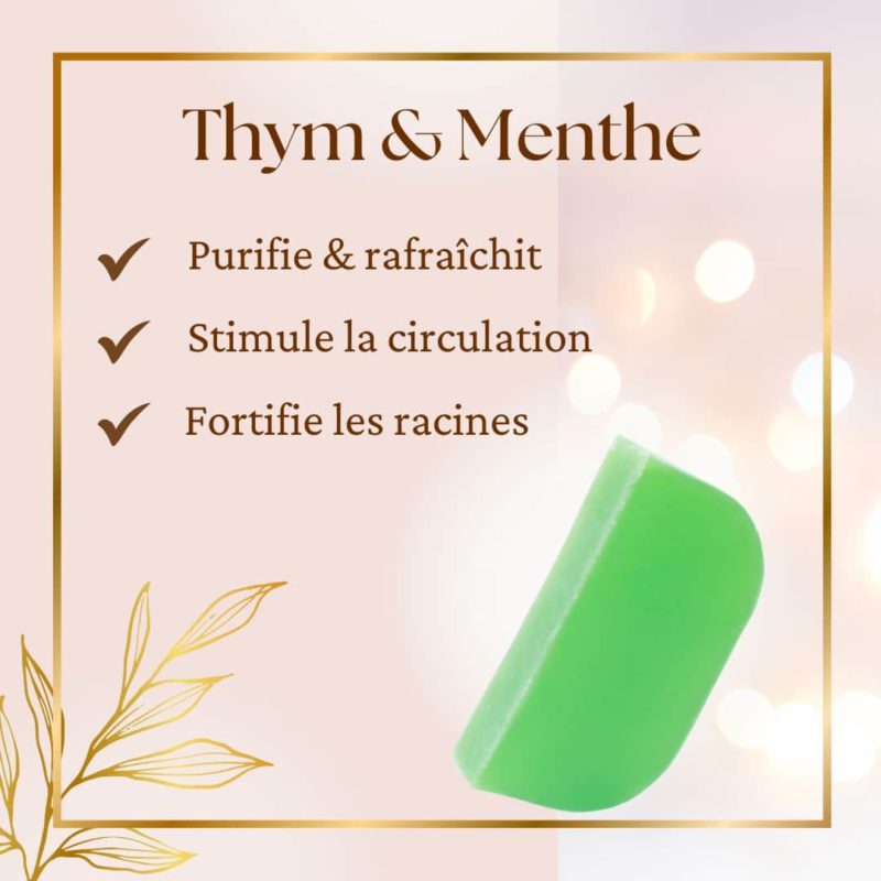 Shampoing thym menthe shampoing solide à la menthe et au thym