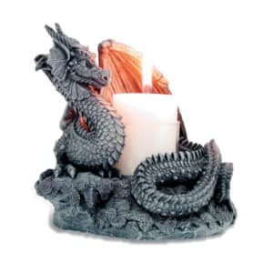 Bougeoir : Dragon ailes en résine