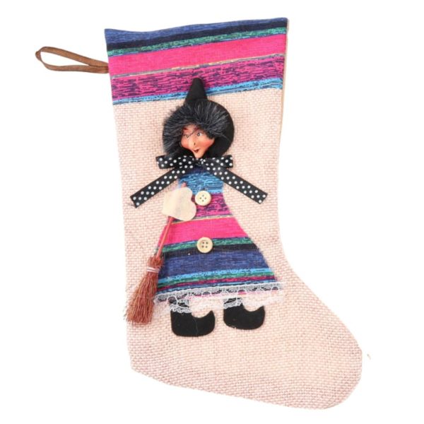 Chaussette sorcière N°1 à robe rayée