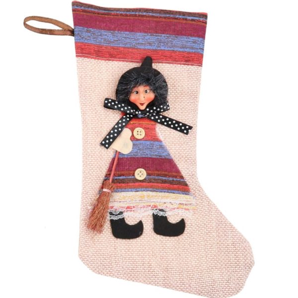 chaussette-6 Chaussette : sorcière robe rayée