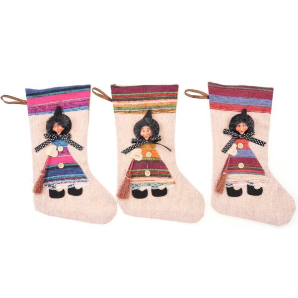 chaussette sorcière robe rayée