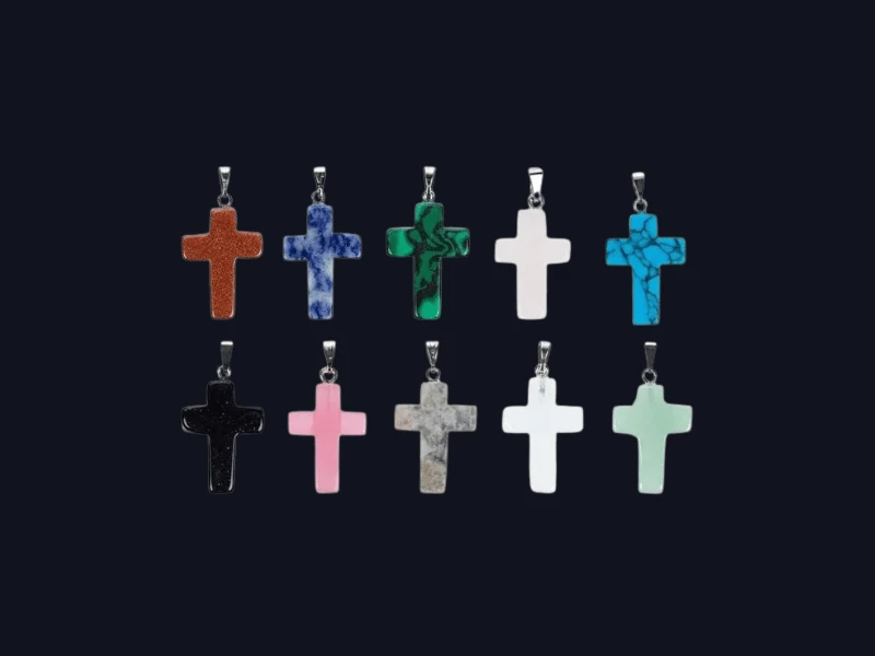 Pendentifs croix Pendentifs croix en pierre