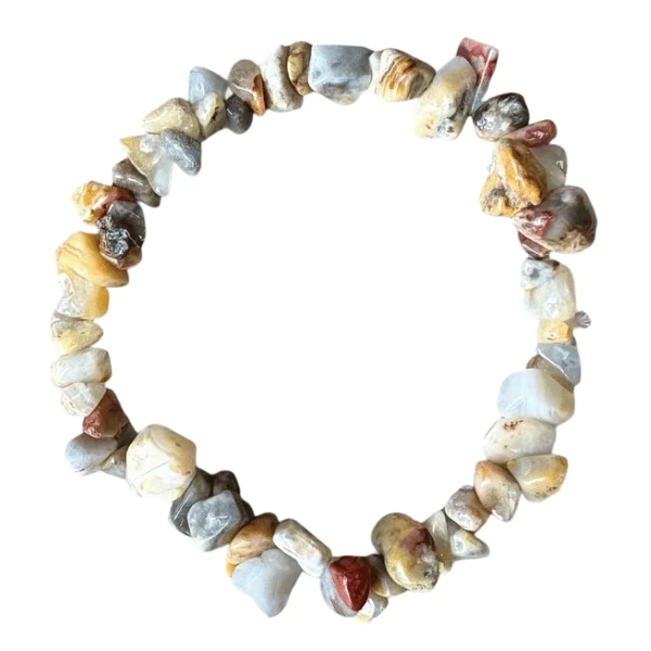 Bracelet baroque en pierre d'agate crazy lace naturel