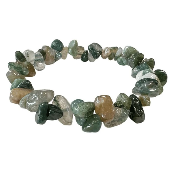 bracelet baroque agate mousse verte Bracelet baroque en pierre d'agate mousse verte naturel
