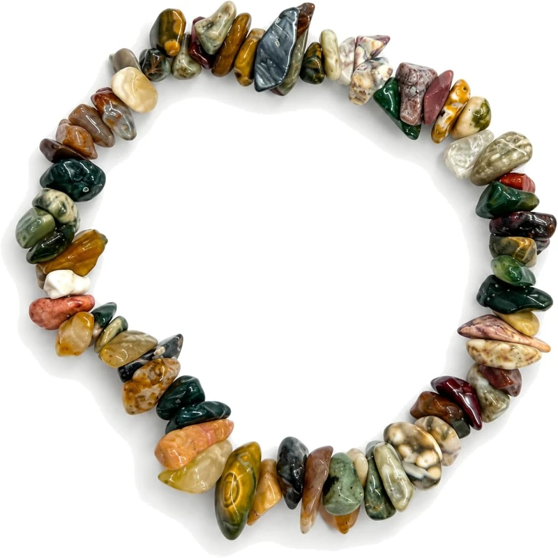 bracelet baroque en jaspe océan naturel