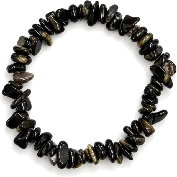 bracelet baroque obsidienne dorée naturel