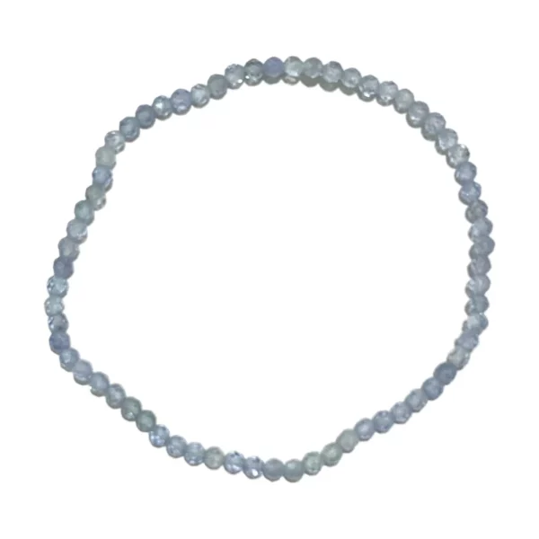 Bracelet facettes en aigue-marine naturel