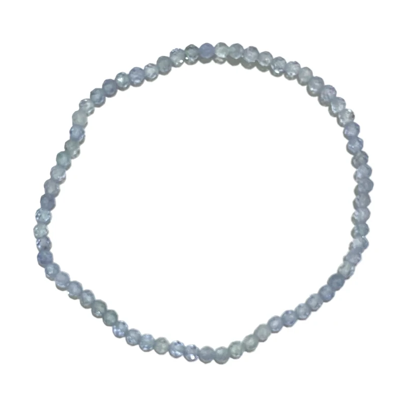Bracelet facettes en aigue-marine naturel