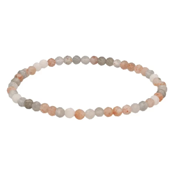 Bracelet facettes en pierre de lune naturel
