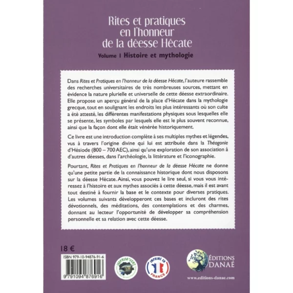 rites et pratiques en l'honneur de la déesse hécate verso Rites et pratiques en l'honneur de la déesse Hécate – Tome 1 : Histoire et mythologie